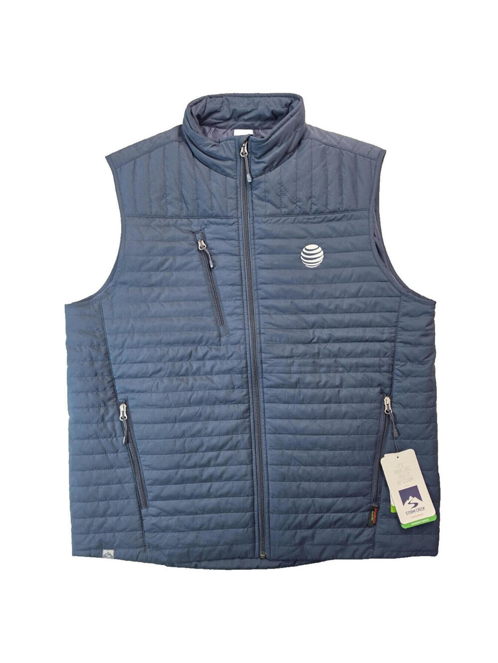 Storm Creek AT&T Navy Blue Puffer Vest Gilet Jacket Mens Size Large L NEW NWT